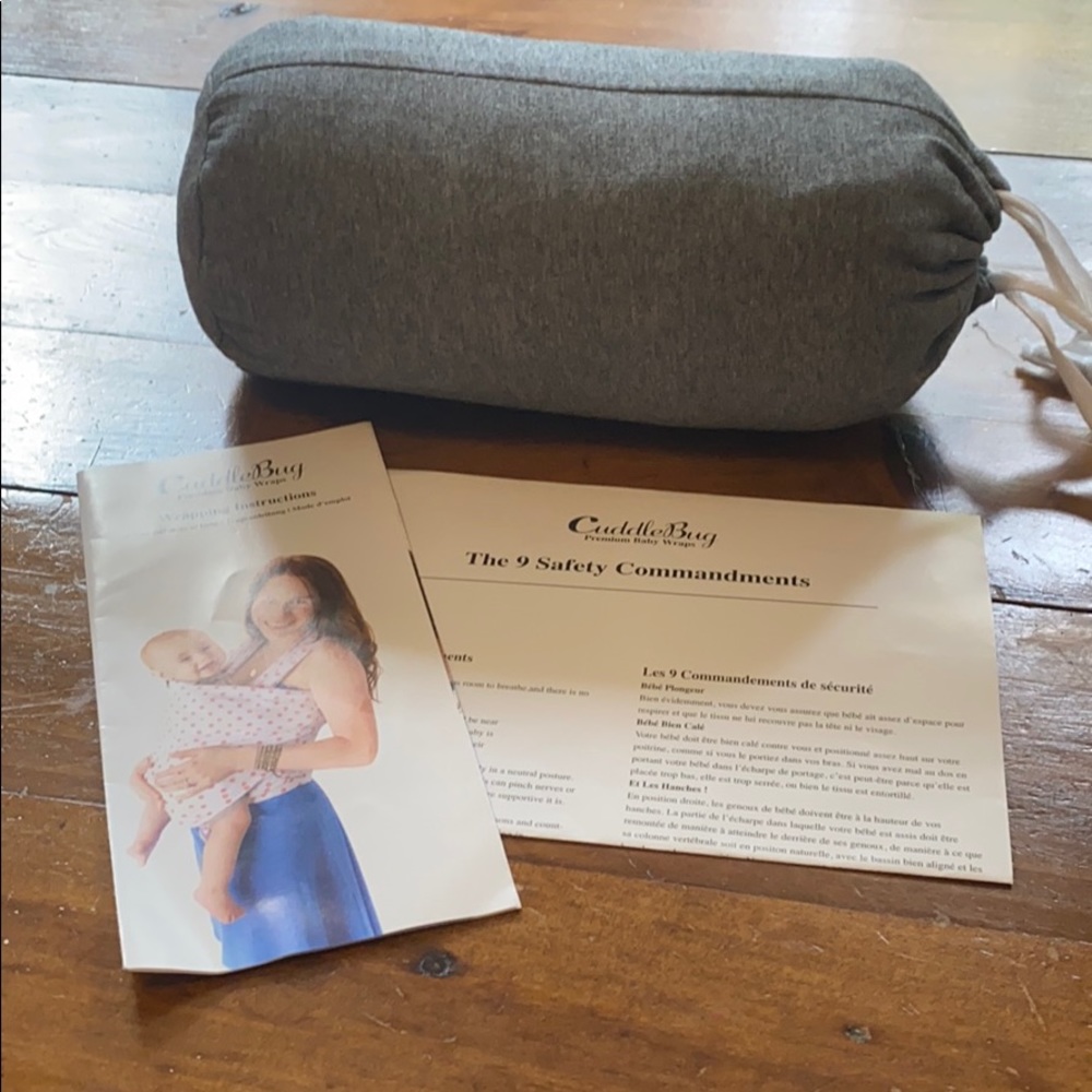 Cuddle bug baby wrap with instructions